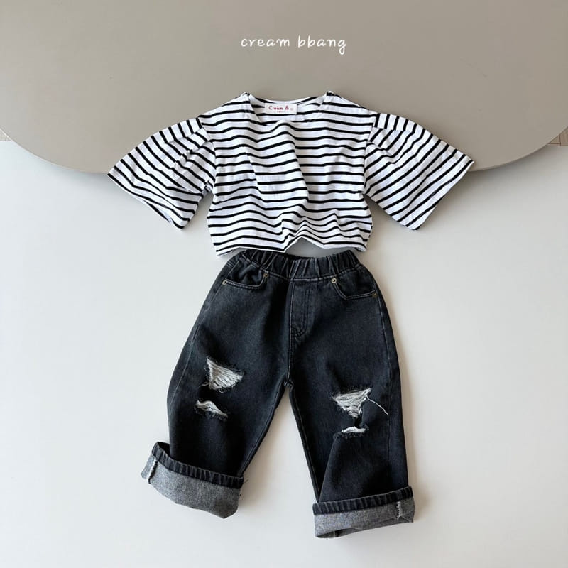 Cream Bbang - Korean Children Fashion - #designkidswear - Sleeve Wrinkle Crop Tee - 7