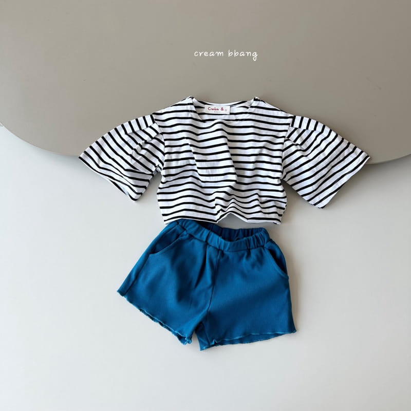 Cream Bbang - Korean Children Fashion - #discoveringself - Sleeve Wrinkle Crop Tee - 8