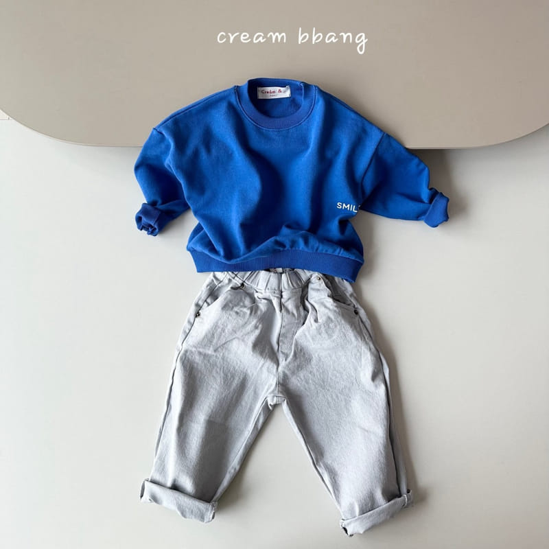 Cream Bbang - Korean Children Fashion - #kidsshorts - Smile Sweatshirt - 7