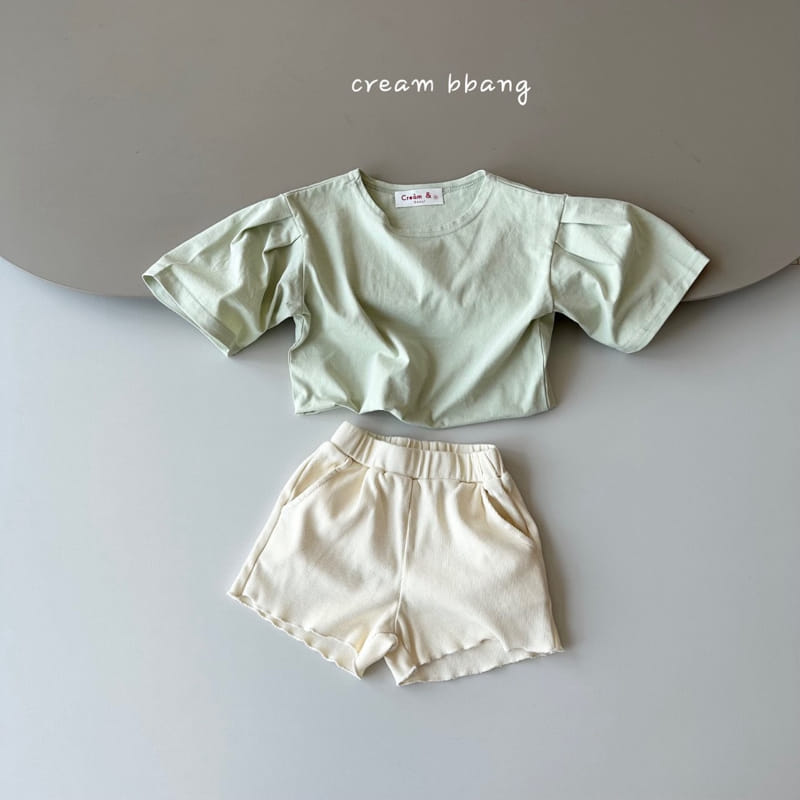Cream Bbang - Korean Children Fashion - #kidsstore - Sleeve Wrinkle Crop Tee - 11