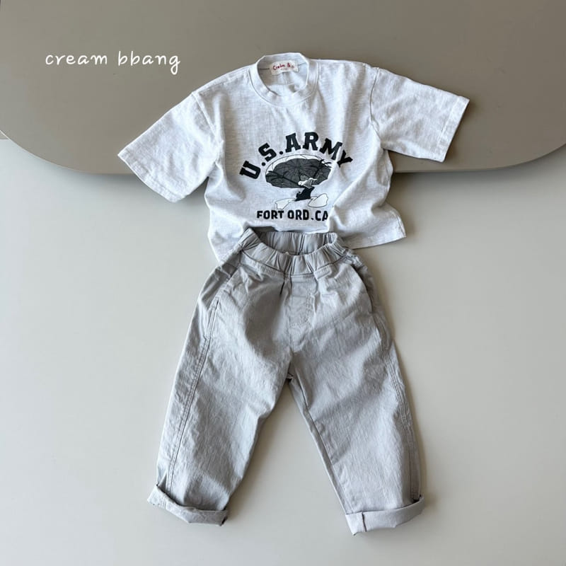Cream Bbang - Korean Children Fashion - #kidsstore - Army Short Sleeve Tee - 9