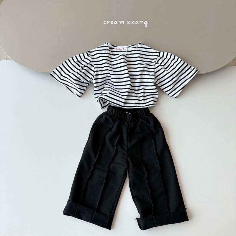 Cream Bbang - Korean Children Fashion - #prettylittlegirls - Sleeve Wrinkle Crop Tee