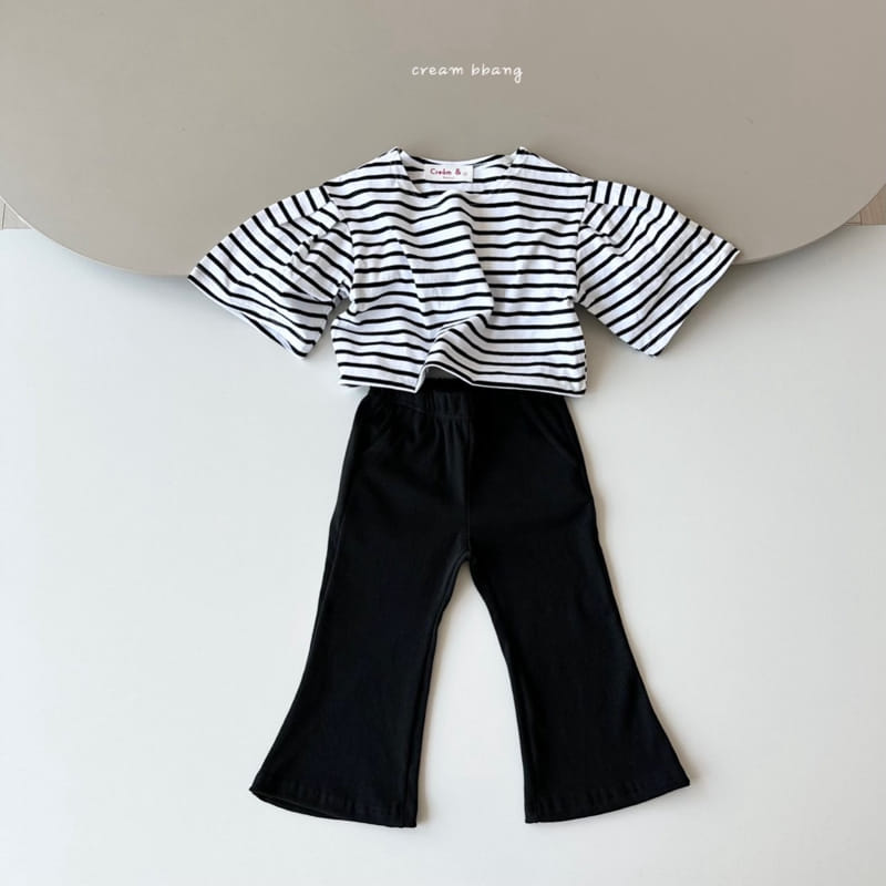 Cream Bbang - Korean Children Fashion - #toddlerclothing - Sleeve Wrinkle Crop Tee - 3