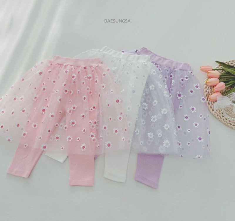 Dae Sung Sa - Korean Children Fashion - #kidsshorts - Daisy Skirt Leggings - 6