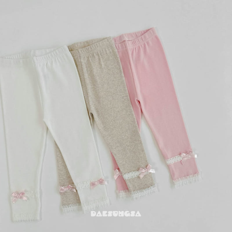 Dae Sung Sa - Korean Children Fashion - #kidzfashiontrend - Lovely Lace Leggings - 7