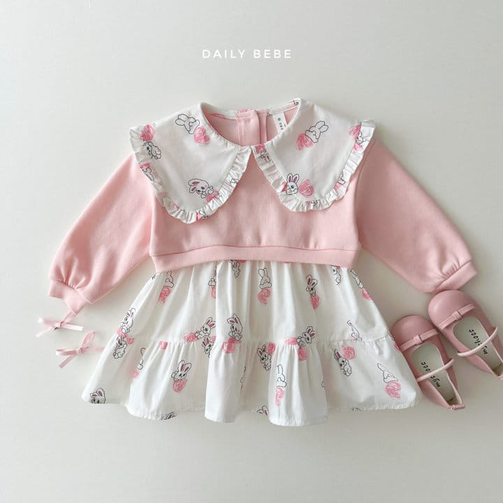 Daily Bebe - Korean Children Fashion - #childrensboutique - Sweatshirt Rabbit One-Piece