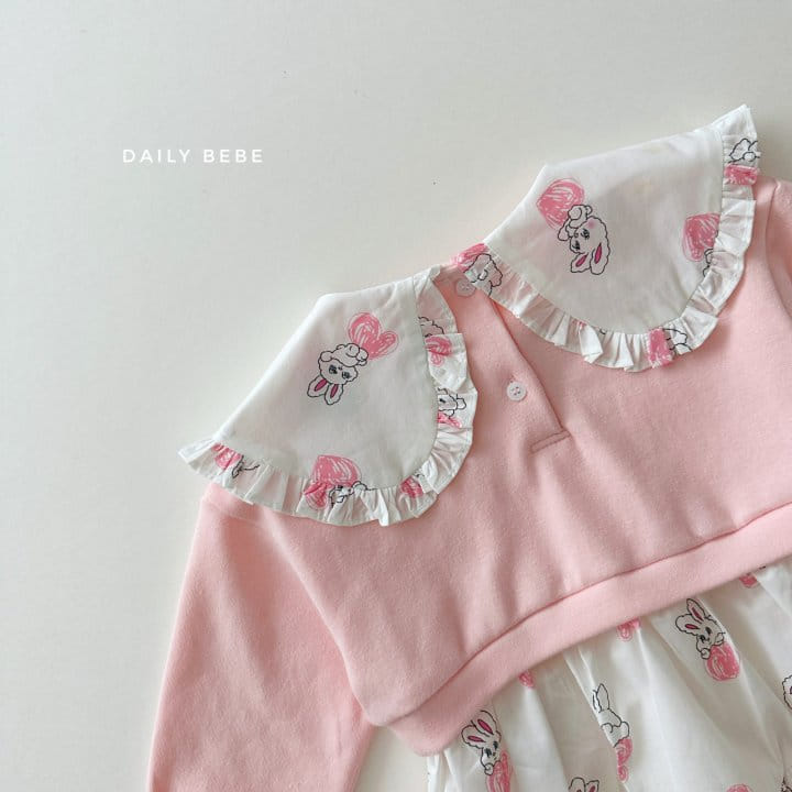 Daily Bebe - Korean Children Fashion - #discoveringself - Sweatshirt Rabbit One-Piece - 4