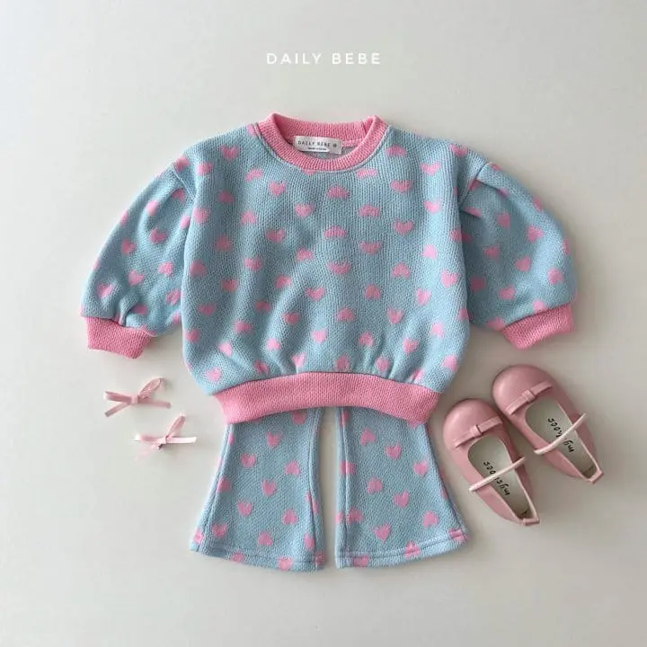 Daily Bebe - Korean Children Fashion - #fashionkids - Spring Jacquard Top Bottom Set - 4