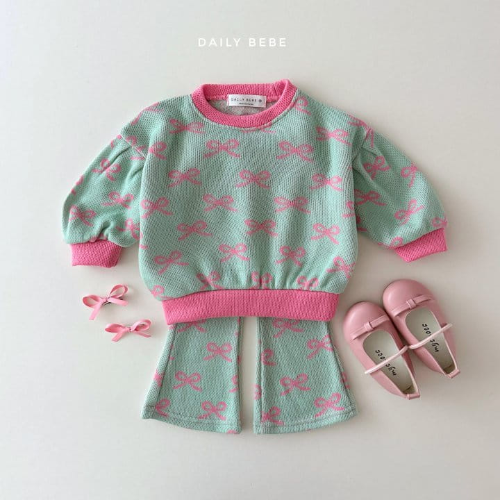 Daily Bebe - Korean Children Fashion - #littlefashionista - Spring Jacquard Top Bottom Set - 8