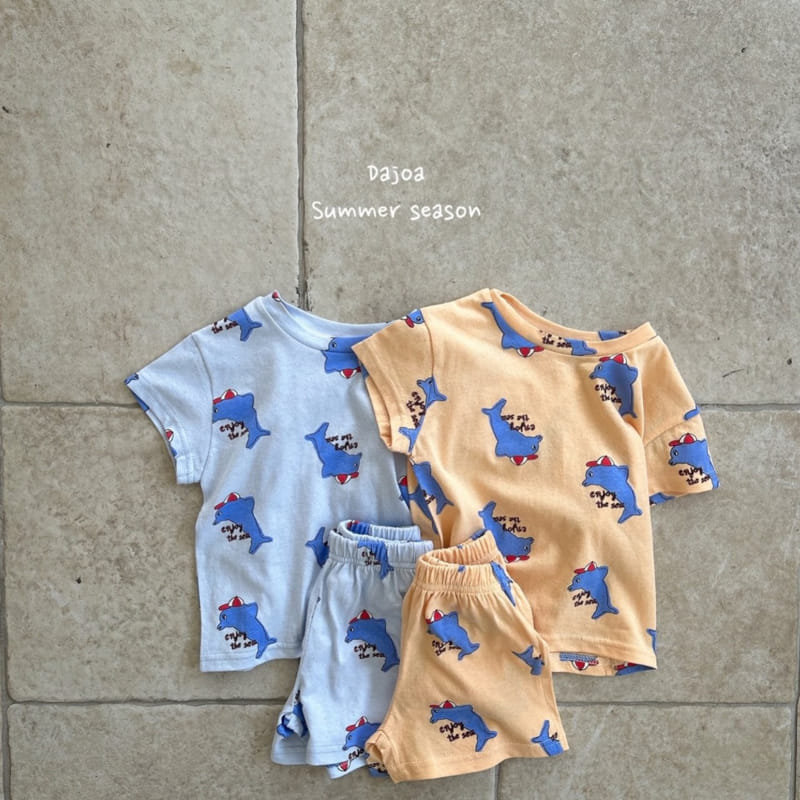 Dajoa - Korean Children Fashion - #stylishchildhood - Dolphin Top Bottom Set - 2