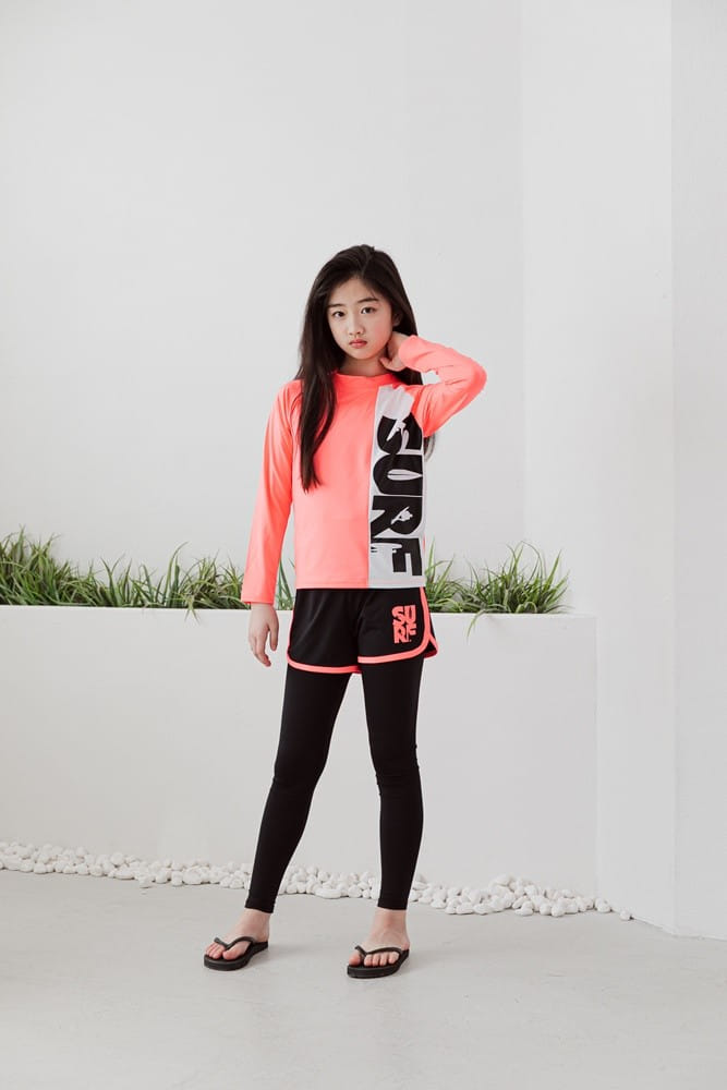 Dawon - Korean Children Fashion - #kidzfashiontrend - Color Rash Top Bottom Set - 4