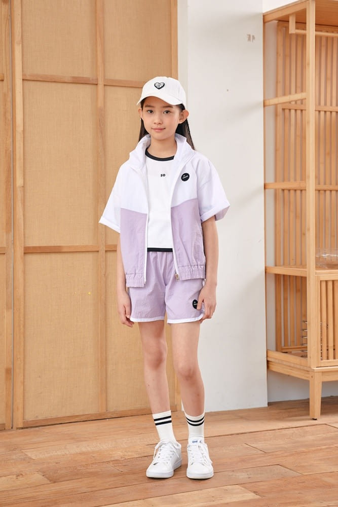 Dawon - Korean Children Fashion - #Kfashion4kids - Zip Up Top Bottom Set