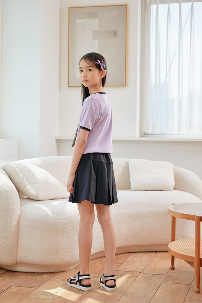 Dawon - Korean Children Fashion - #kidsshorts - Color Piping Tee - 3