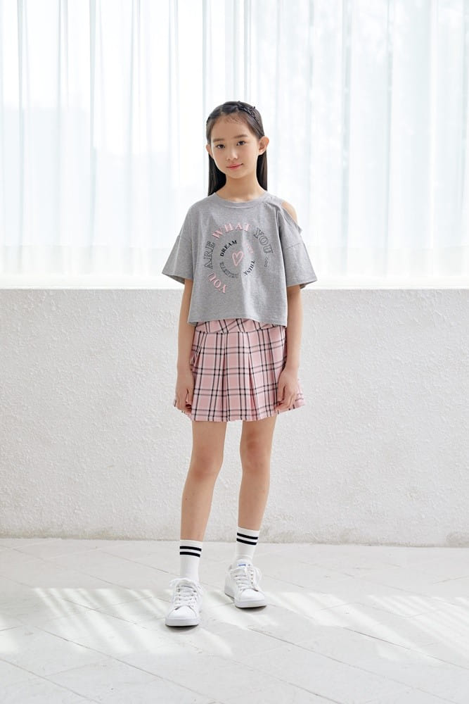 Dawon - Korean Children Fashion - #kidsshorts - Check Wrinkle Skirt - 10