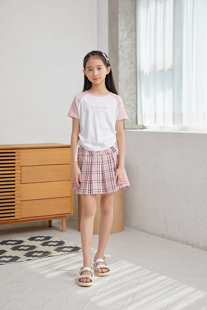 Dawon - Korean Children Fashion - #kidsstore - Check Wrinkle Skirt - 11