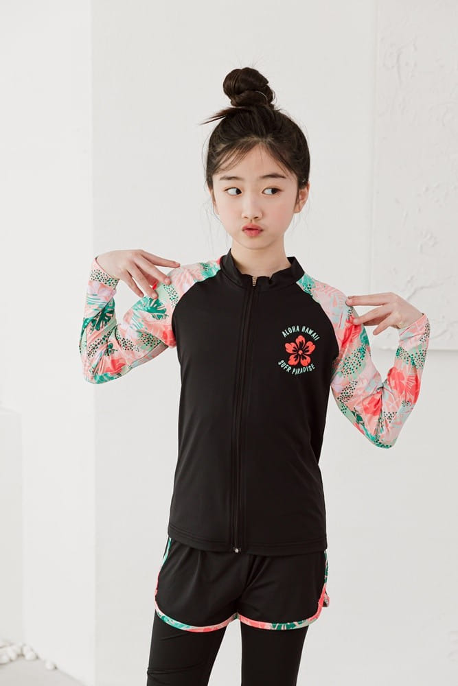 Dawon - Korean Children Fashion - #littlefashionista - Flower Rash Guard