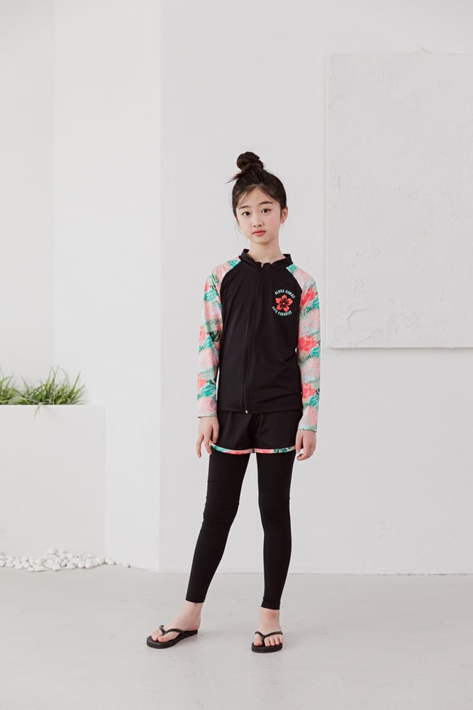 Dawon - Korean Children Fashion - #magicofchildhood - Flower Rash Guard - 2