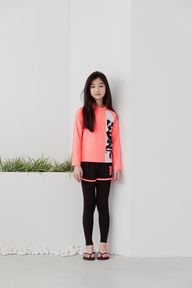 Dawon - Korean Children Fashion - #magicofchildhood - Color Rash Top Bottom Set - 6