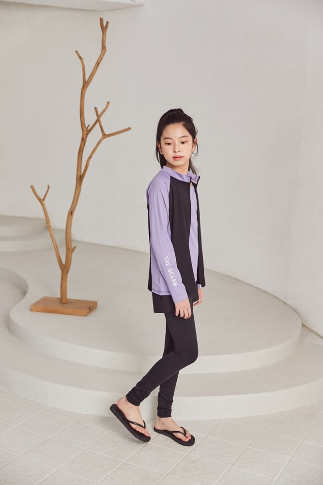 Dawon - Korean Children Fashion - #minifashionista - Ocean Rash Guard Top Bottom Set - 5