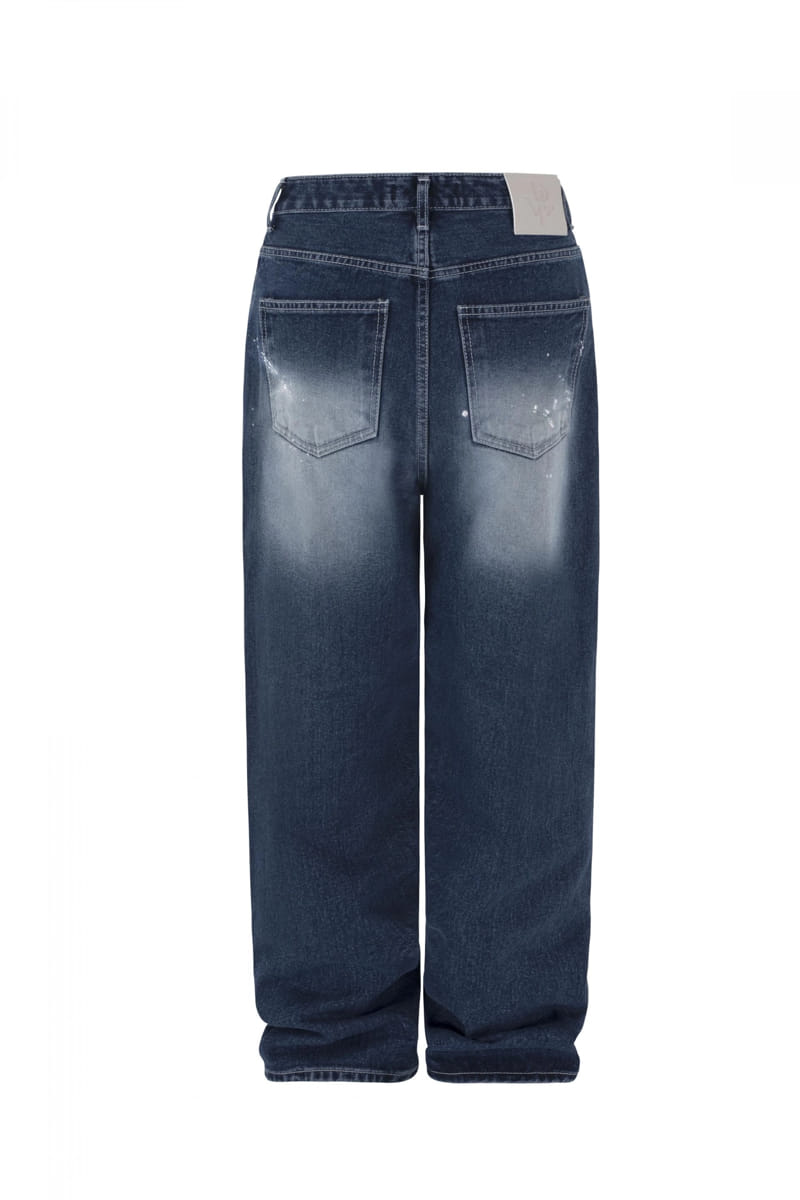 Develop - Korean Women Fashion - #shopsmall - 1175 Silver Pearl Wide Denim Pants - 2