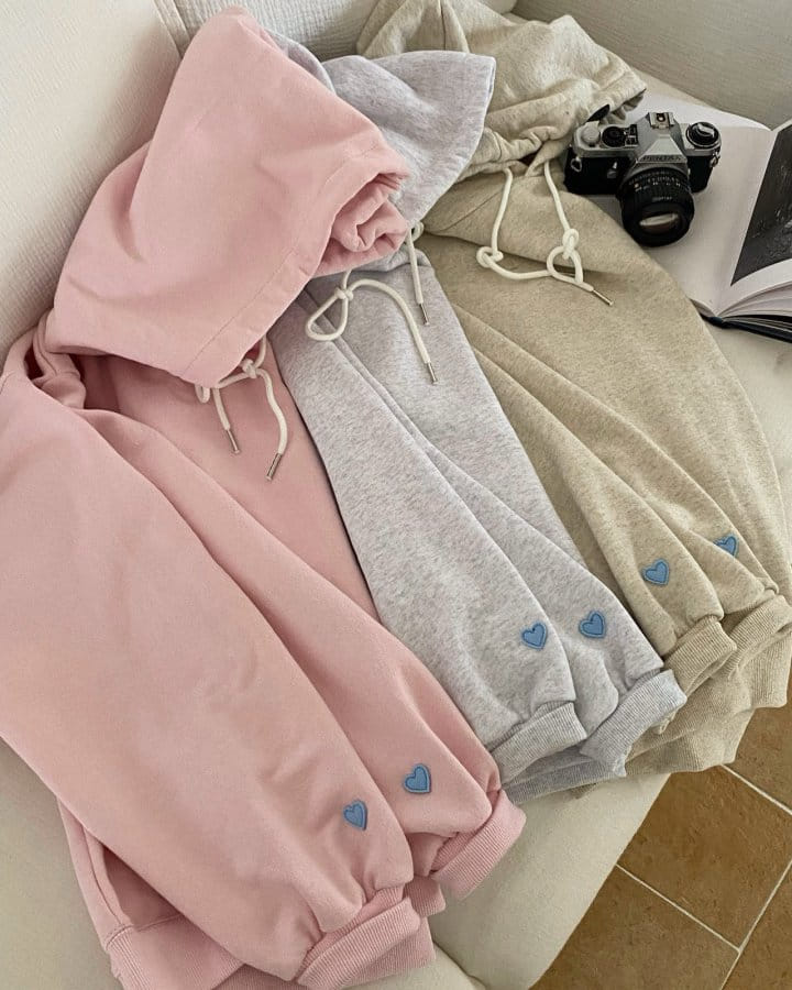 Diana - Korean Women Fashion - #womensfashion - Heart Patch Hoody 