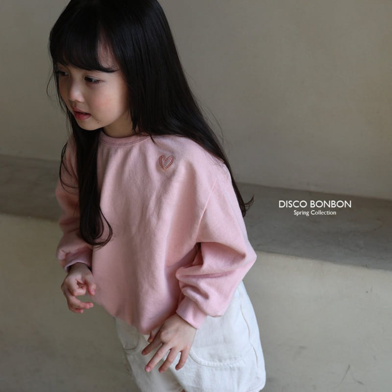 Disco Bonbon - Korean Children Fashion - #stylishchildhood - Heart Embroidery Sweatshirt - 4