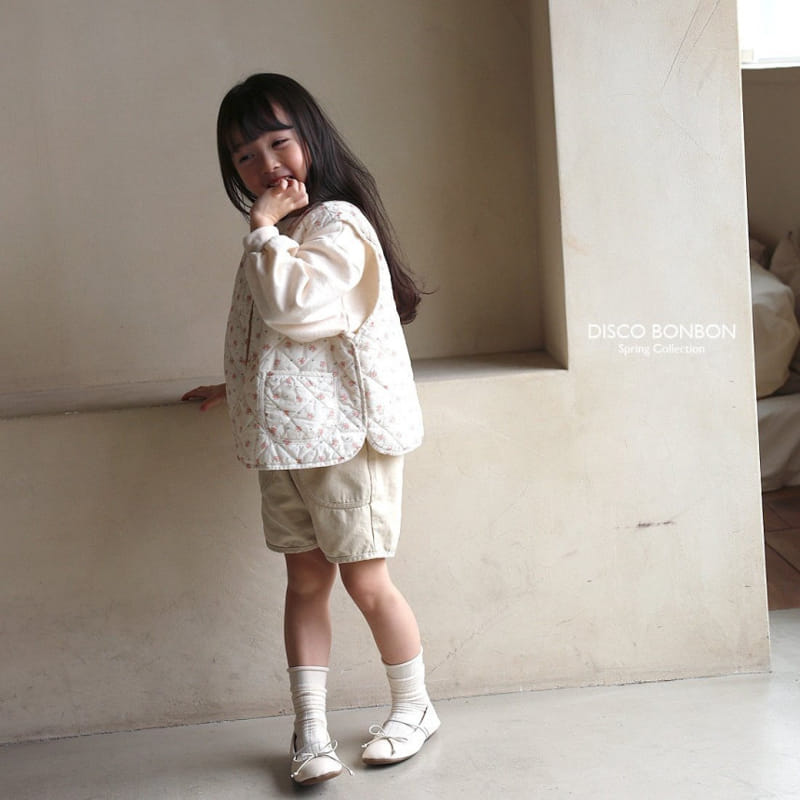 Disco Bonbon - Korean Children Fashion - #childofig - Flower Scent Quilted Vest - 9