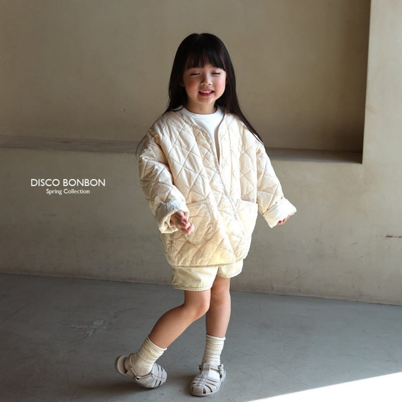 Disco Bonbon - Korean Children Fashion - #childofig - Beige Quilted Jumper - 7