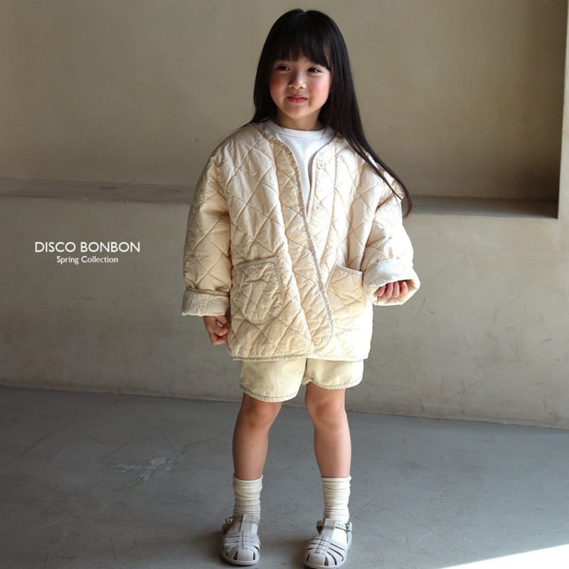 Disco Bonbon - Korean Children Fashion - #childrensboutique - Beige Quilted Jumper - 8
