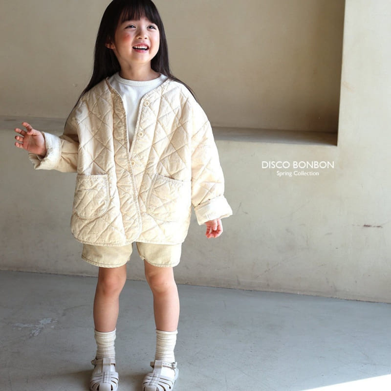 Disco Bonbon - Korean Children Fashion - #designkidswear - Beige Quilted Jumper - 9