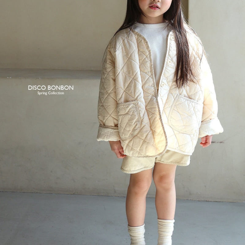 Disco Bonbon - Korean Children Fashion - #discoveringself - Beige Quilted Jumper - 10