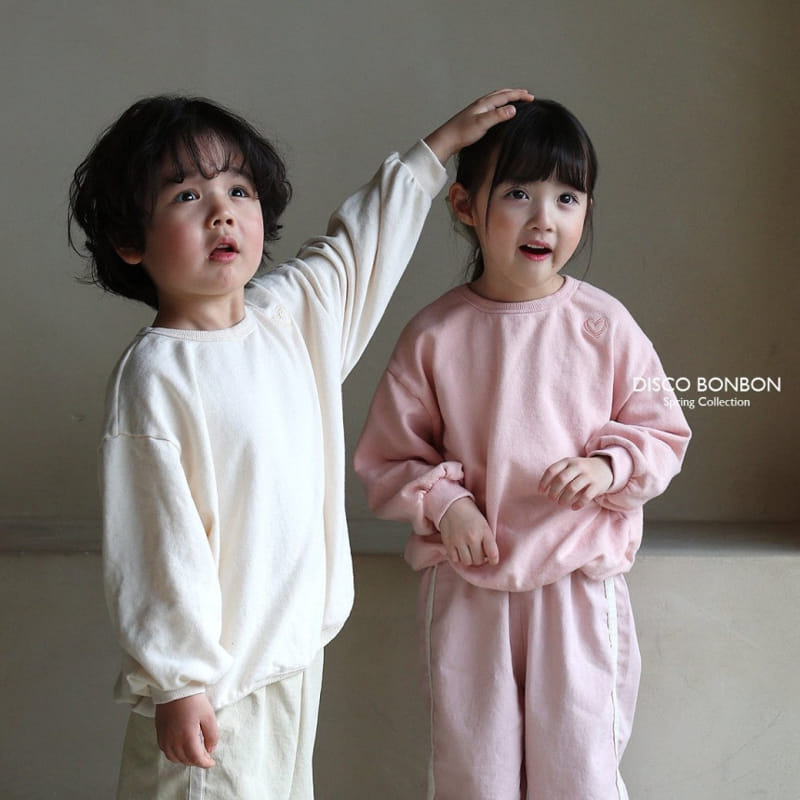 Disco Bonbon - Korean Children Fashion - #fashionkids - Heart Embroidery Sweatshirt - 8