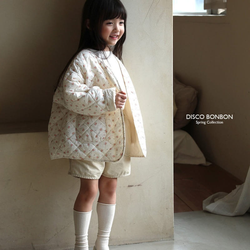 Disco Bonbon - Korean Children Fashion - #kidsshorts - Bon Bon Flower Quilted Jumper - 2