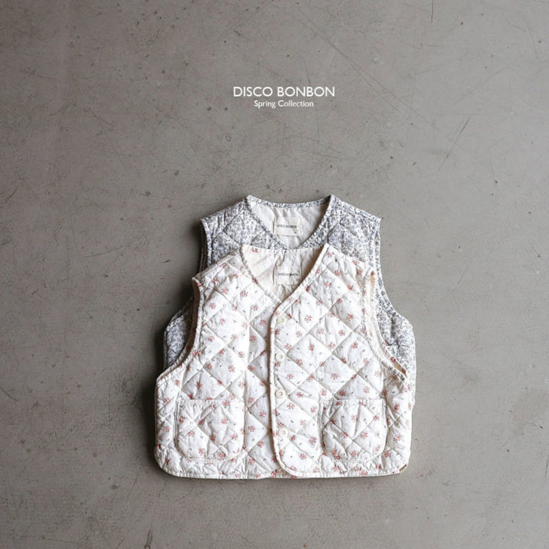 Disco Bonbon - Korean Children Fashion - #kidsshorts - Flower Scent Quilted Vest