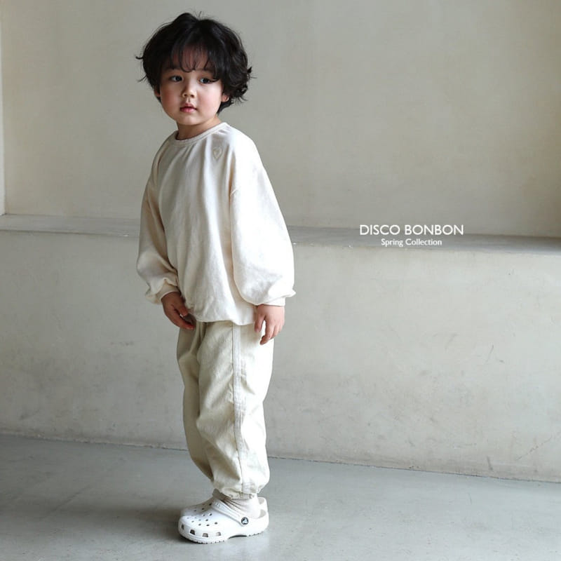 Disco Bonbon - Korean Children Fashion - #kidsstore - Heart Embroidery Sweatshirt - 10