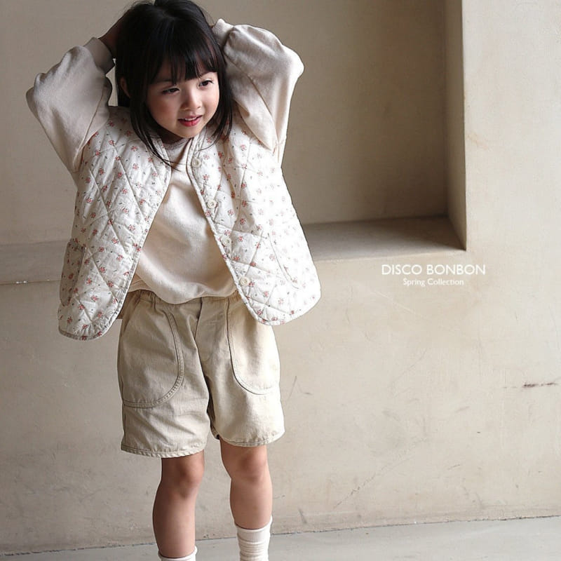 Disco Bonbon - Korean Children Fashion - #kidsstore - Flower Scent Quilted Vest - 2