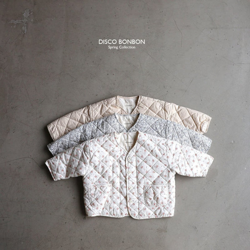 Disco Bonbon - Korean Children Fashion - #littlefashionista - Beige Quilted Jumper - 2