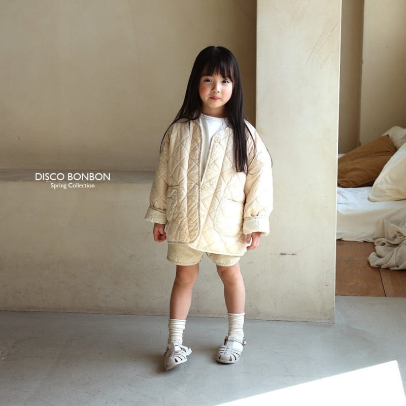 Disco Bonbon - Korean Children Fashion - #prettylittlegirls - Beige Quilted Jumper - 5