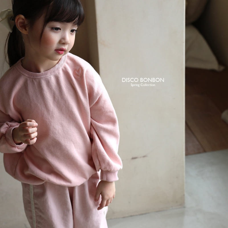 Disco Bonbon - Korean Children Fashion - #toddlerclothing - Heart Embroidery Sweatshirt - 2