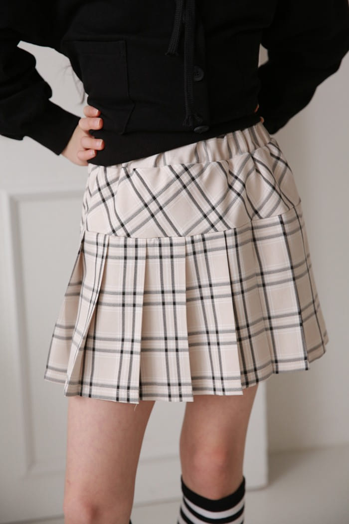 Donggrami - Korean Children Fashion - #discoveringself - Check Wrinkle Skirt - 7