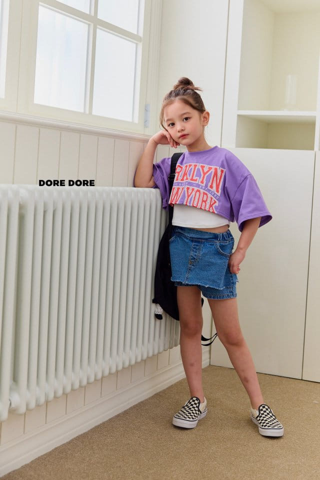 Dore Dore - Korean Children Fashion - #childofig - Blue Clean Crop Tee - 2