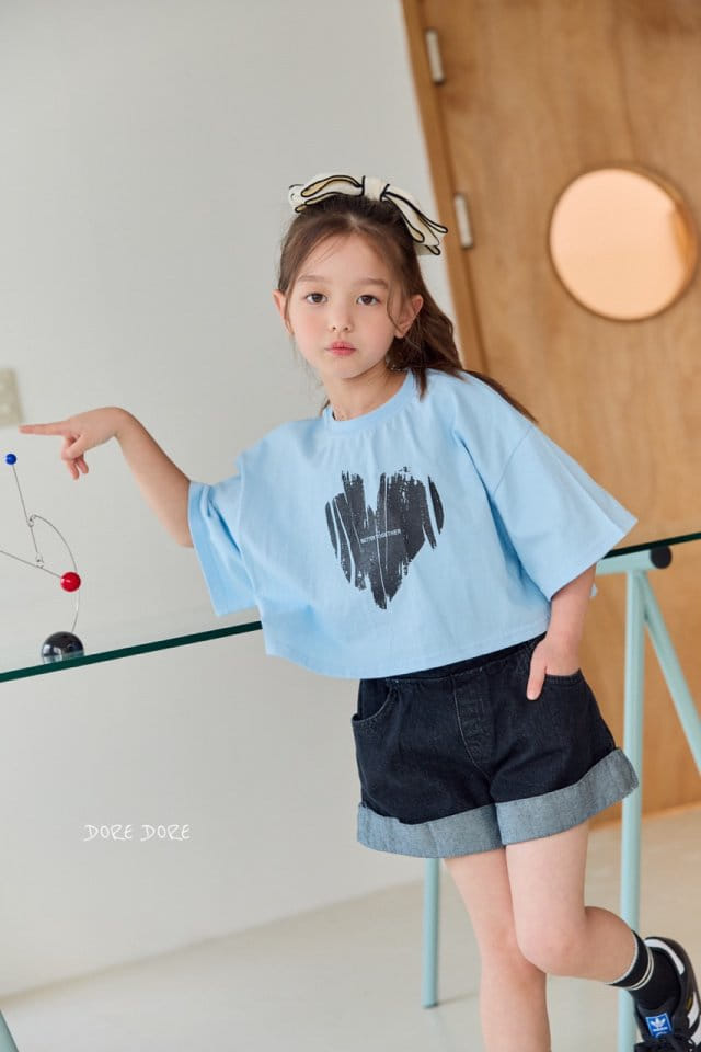 Dore Dore - Korean Children Fashion - #childofig - Crack Heart Crop Tee - 11