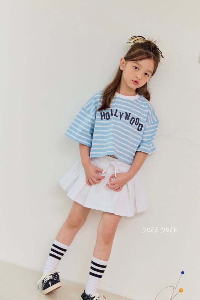 Dore Dore - Korean Children Fashion - #childofig - Wrinkle Denim Flare Skirt Pants - 10