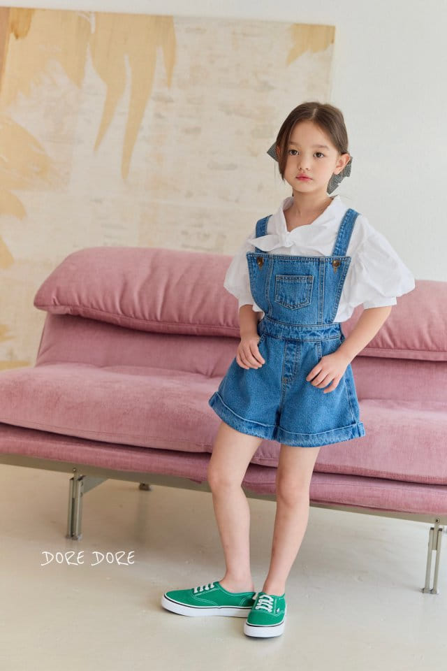Dore Dore - Korean Children Fashion - #childofig - Roll Up Dungarees Pants - 3