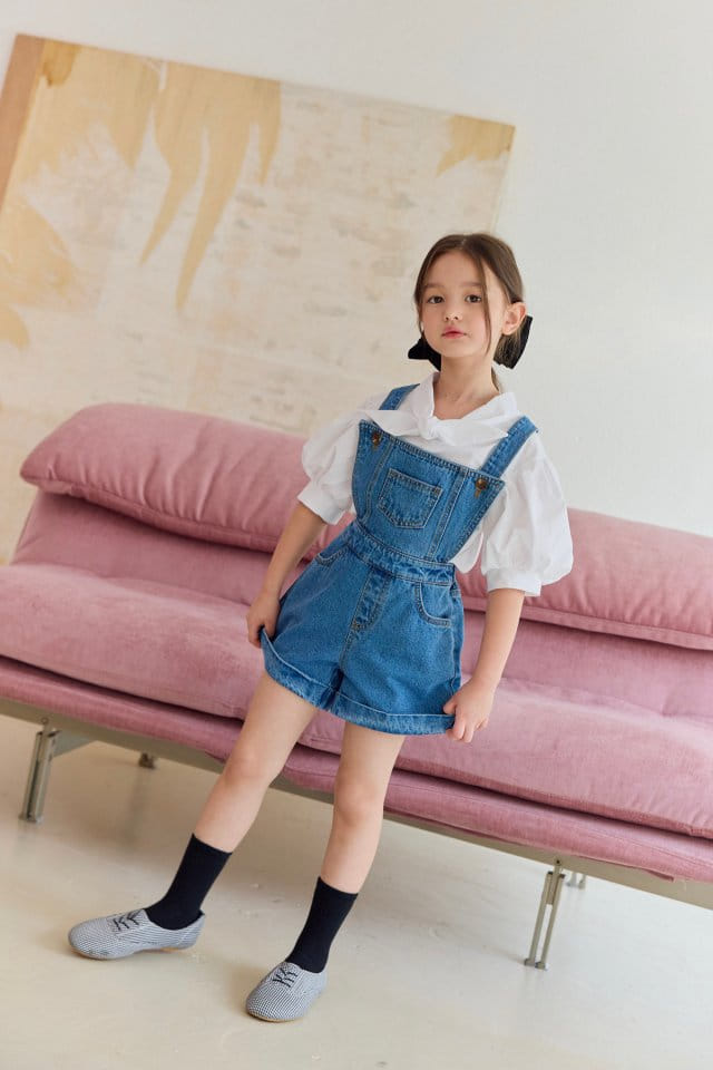 Dore Dore - Korean Children Fashion - #childofig - Roll Up Dungarees Pants - 4