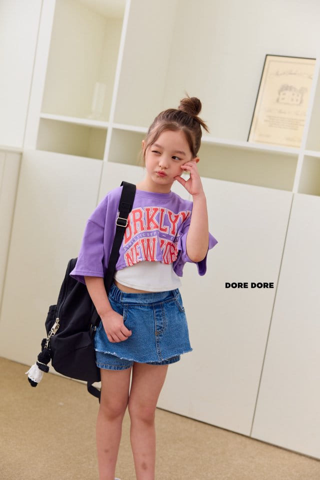 Dore Dore - Korean Children Fashion - #childrensboutique - Blue Clean Crop Tee - 3