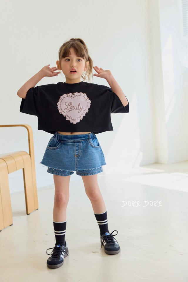 Dore Dore - Korean Children Fashion - #childrensboutique - Cushion Heart Crop Tee