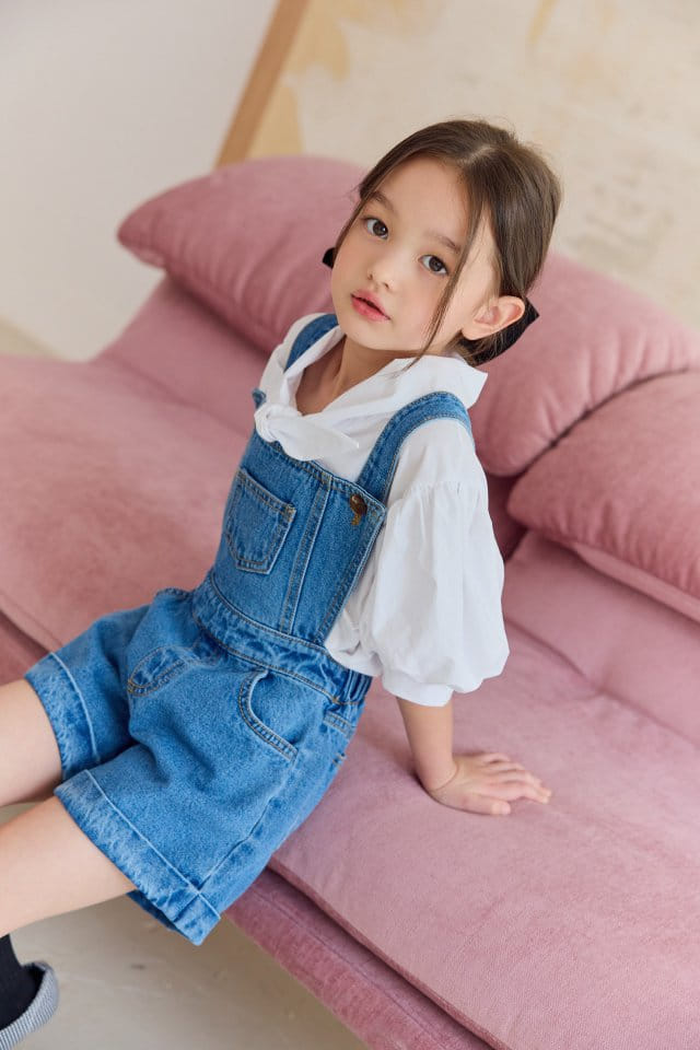 Dore Dore - Korean Children Fashion - #childrensboutique - Roll Up Dungarees Pants - 5