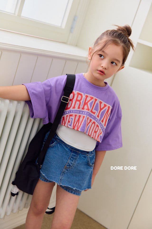 Dore Dore - Korean Children Fashion - #childrensboutique - Blue Clean Crop Tee - 4