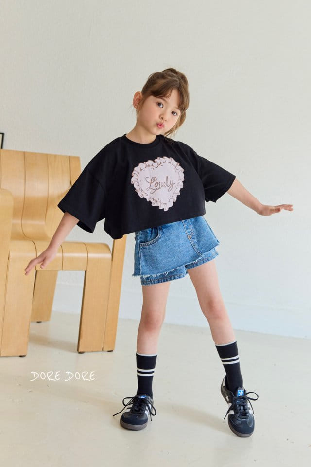 Dore Dore - Korean Children Fashion - #designkidswear - Cushion Heart Crop Tee - 2
